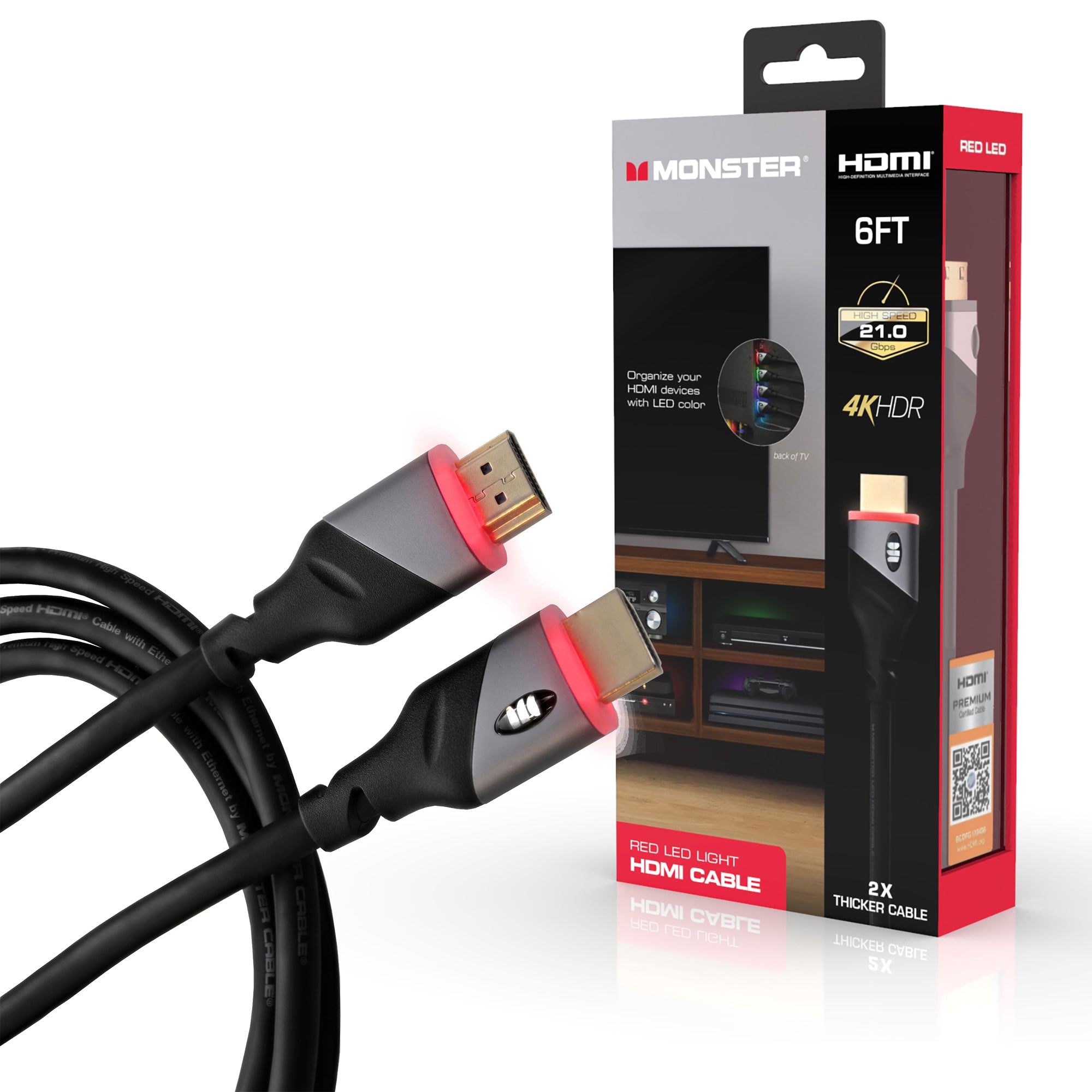 Monster 4K LED HDMI Cable 6FT