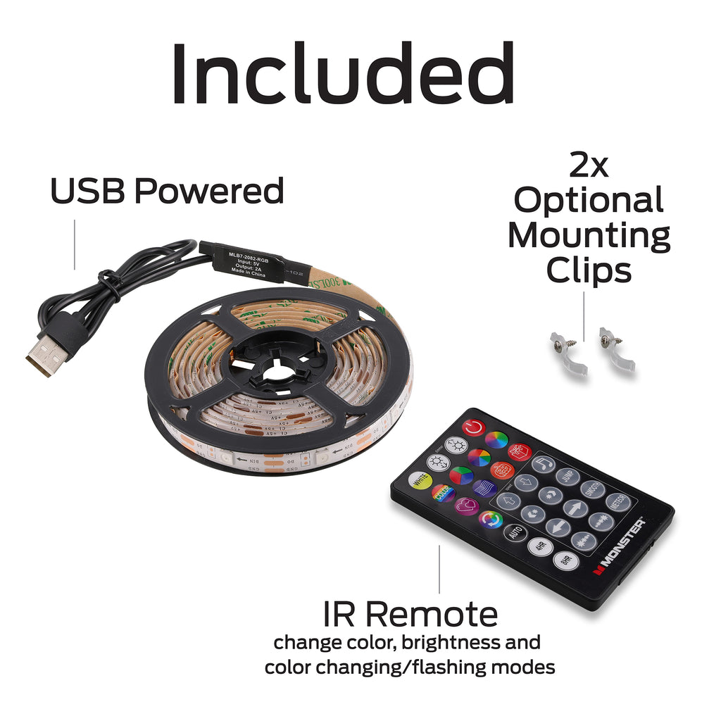 Monster 6.5FT Sound Reactive Color flow LED Light Strip BuzzTV Global